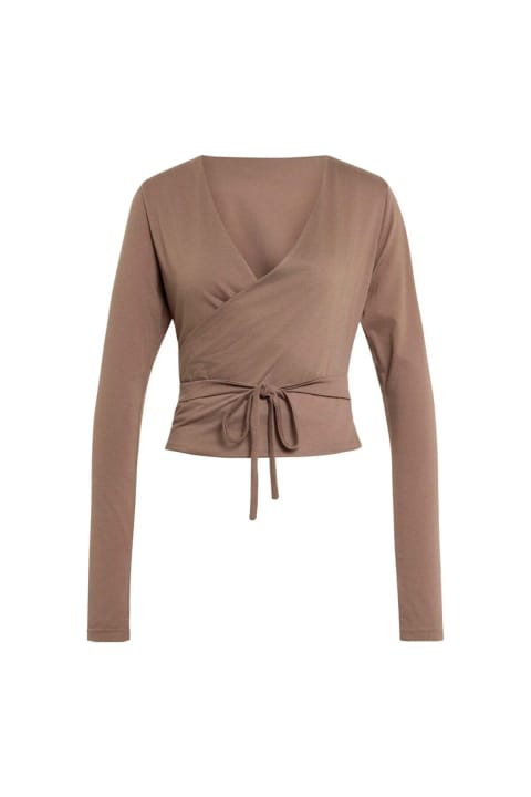 سویشرت زنانه adidas مدل 3-STRIPES STUDIO SOFT BALLET WRAP TOP KY1960