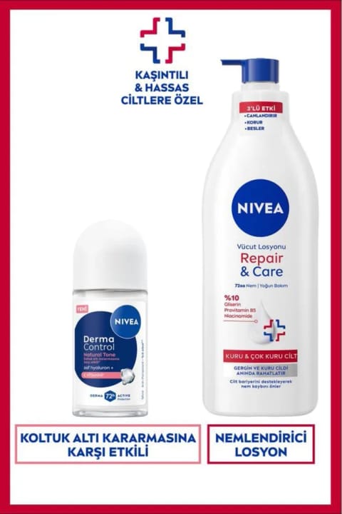 NIVEA زنانه رول‌آن دئودورانت Derma Control Natural Tone 50ml و Repair&Care...
