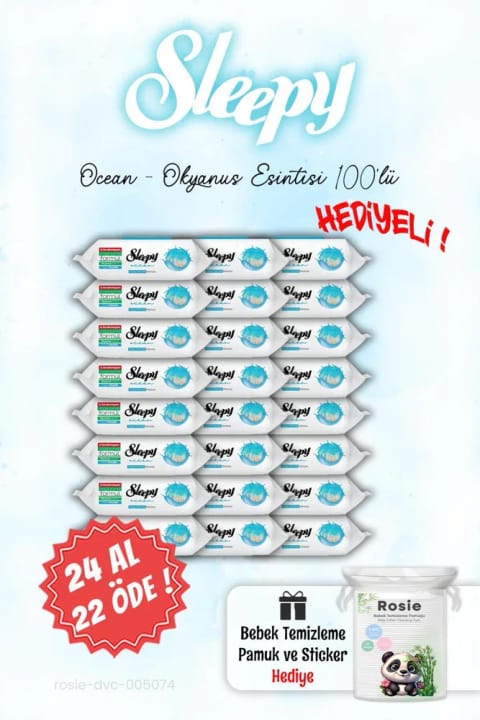 Sleepy Ocean دستمال مرطوب تمیزکننده سطوح 100 عددی