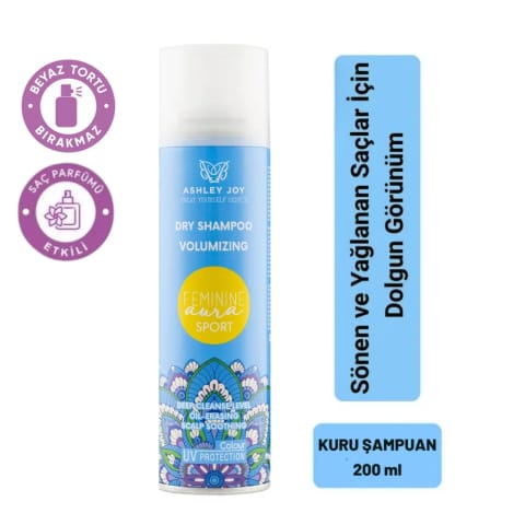 Ashley Joy Feminine Aura Sport اسپری موی خوشبو و شامپوی خشک موثر ۲۰۰ میلی‌لیتر