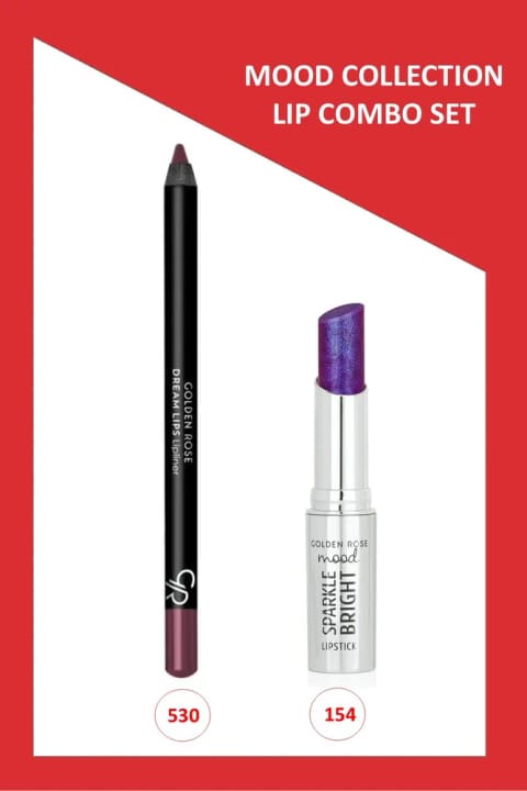 ست لب کومبو Golden Rose Mood - مداد لب Dream Lips شماره 530 - Sparkle Bri...