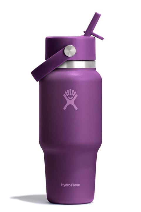 ترموس سفر Hydro Flask با درپوش پهن و نی 710 ml (24 Oz) - Beachplu...