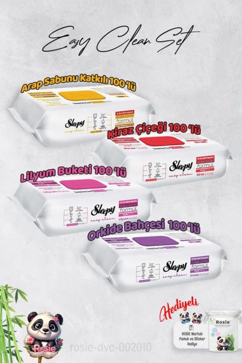 دستمال تمیزکننده سطوح Sleepy با عصاره صابون عربی، شکوفه گیلاس، ارکیده و لیلیوم