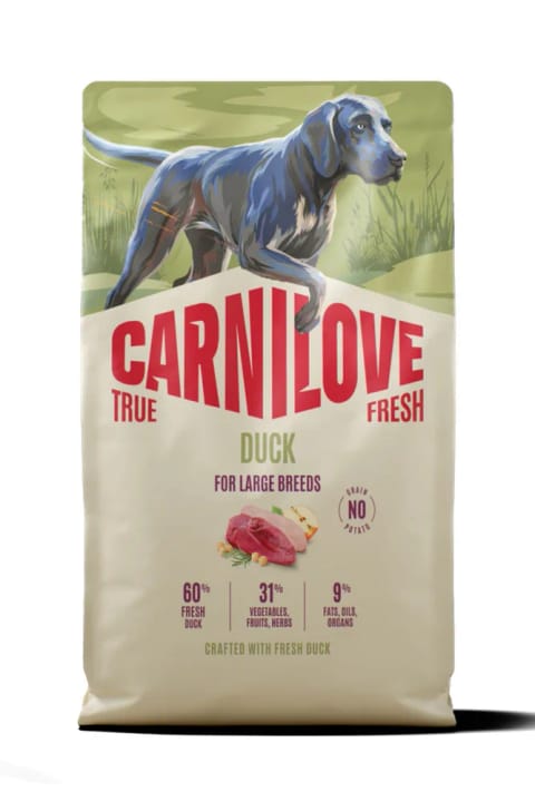 Carnilove TRUE FRESH بدون غلات مخصوص سگهای بالغ نژاد بزرگ با طعم اردک