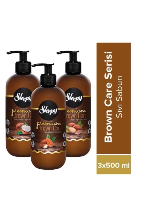 Sleepy Premium Brown Care سری صابون مایع ۳×۵۰۰ میلی‌لیتر