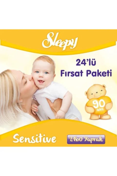 Sleepy Sensitive 90'lı 24 Paket Islak Mendil