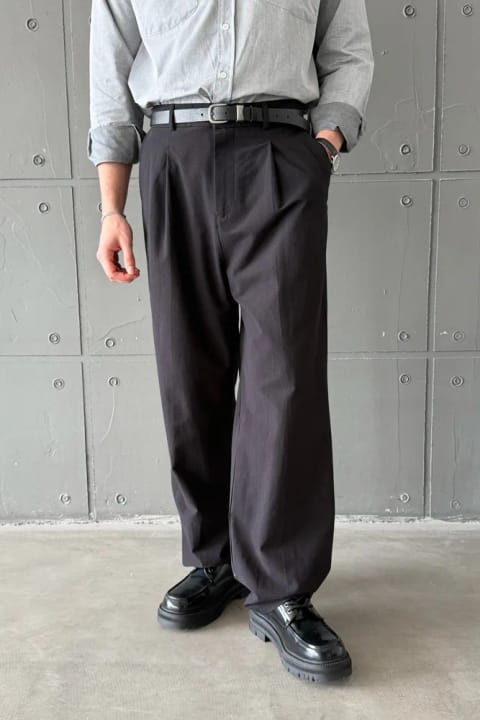 شلوار مردانه فاق Baggy Fit پارچه Gabardin مشکی