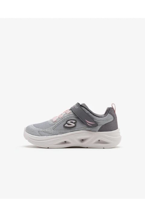 کفش ورزشی چراغ‌دار دخترانه SKECHERS SOLA GLOW 2.0 خاکستری روشن/چندرنگ