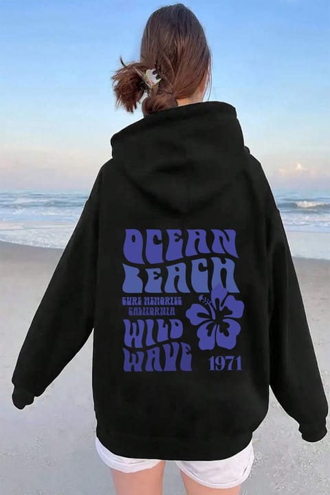 سویشرت اورسایز چاپ Ocean Beach uyguntarz
