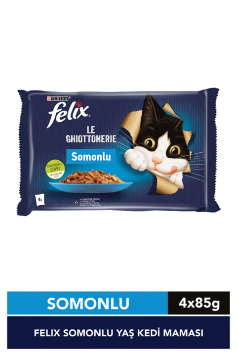FELIX غذای مرطوب گربه با طعم سالمون 4×85 گرم