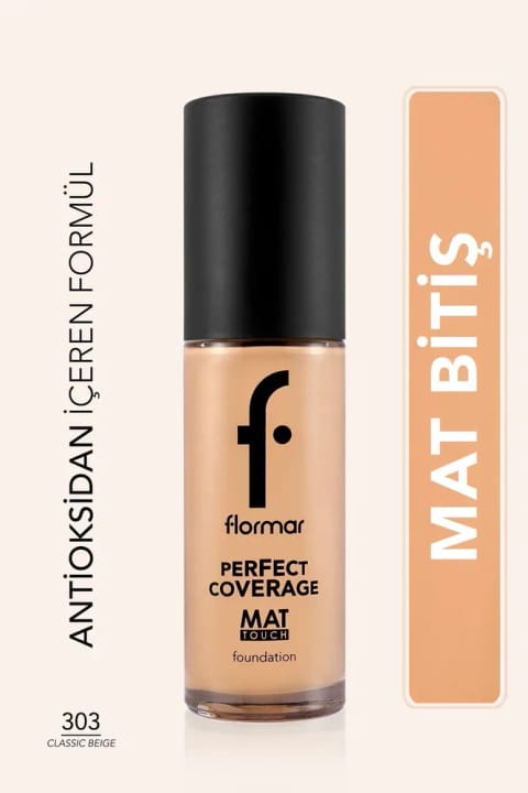 Flormar فونداسیون مات حاوی ویتامین E - Mat Touch Foundation - 303