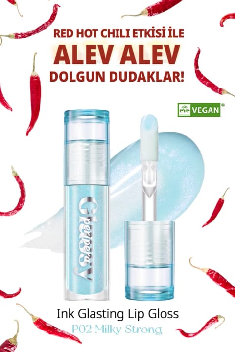 PERIPERA رژ لب براق جوهر گلاستینگ با جلوه آبی (P02 M...