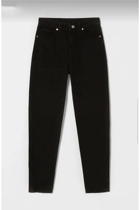 Ramrod Jeans Ess Gold شلوار جین مام زنانه مشکی غیرقابل رنگپریدگی کمر بلند