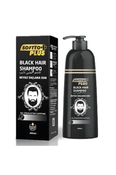 Softto Plus شامپوی مشکی بدون آمونیاک مخصوص موهای سفید ۳۵۰ میلی‌لیتر