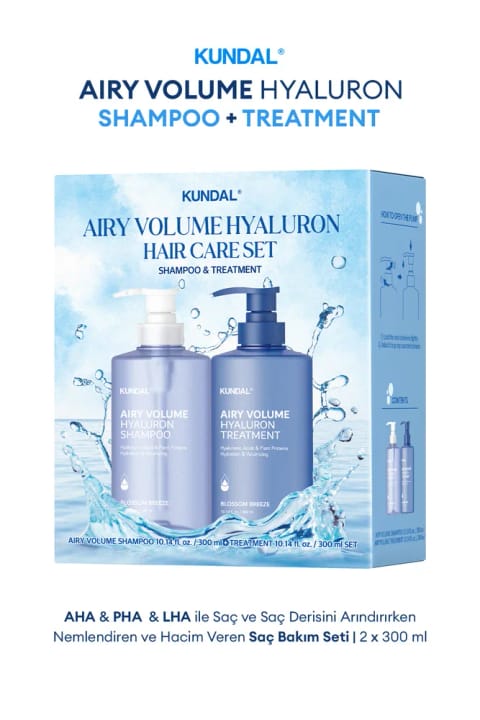 ست مراقبت از مو Kundal حجمدهنده و آبرسان Airy Volume Hyaluro...
