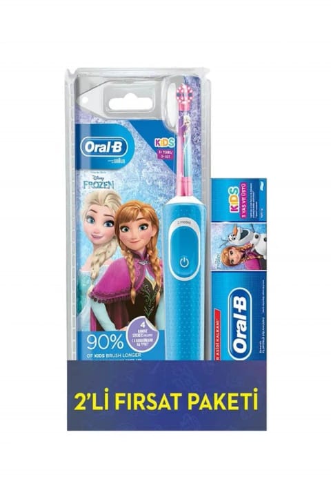 Oral-B شارژی Vitality D100 کودک Frozen + خمیر دندان کودکان ۷۵ میلی‌لیتر