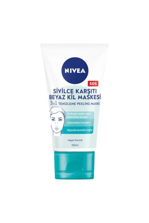 NIVEA ضد جوش ماسک سهکاره Clay سفید 150 میلیلیتر