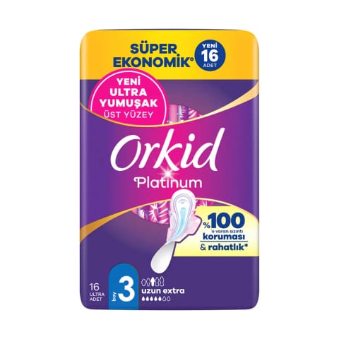 پد بهداشتی Orkid Platinum چهارلایه اکسترا ۱۶ عددی