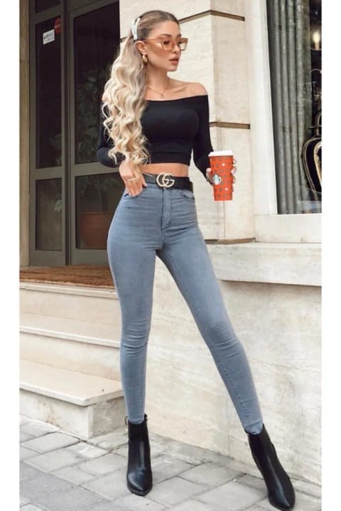 Ramrod Jeans شلوار زنانه طوسی