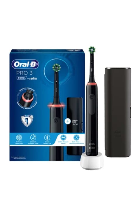 Oral-B PRO 3 -3000 مسواک برقی مشکی + کیف مسافرتی