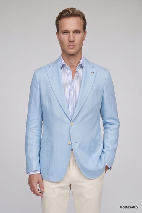 کاپشن D'S Damat مدل Regular Fit پارچه Armürlü آبی