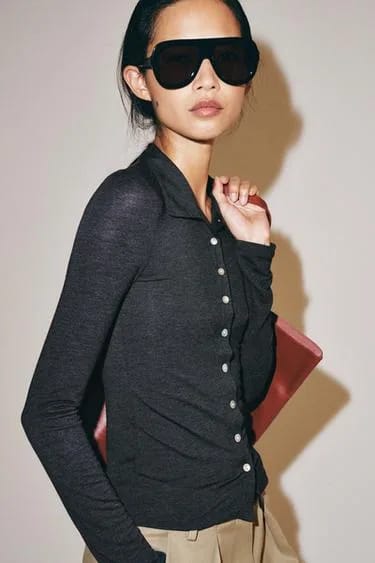 Zara بلوز دکمه‌دار