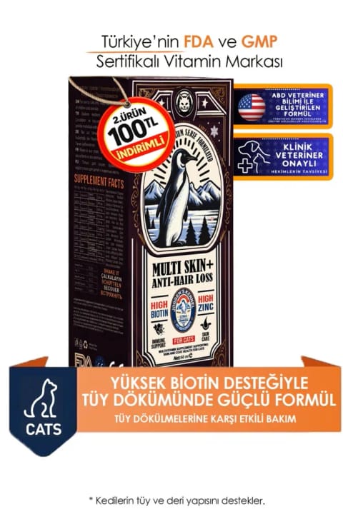 Jorgens Kennel Multi Skin+ مکمل ضد ریزش موی گربه
