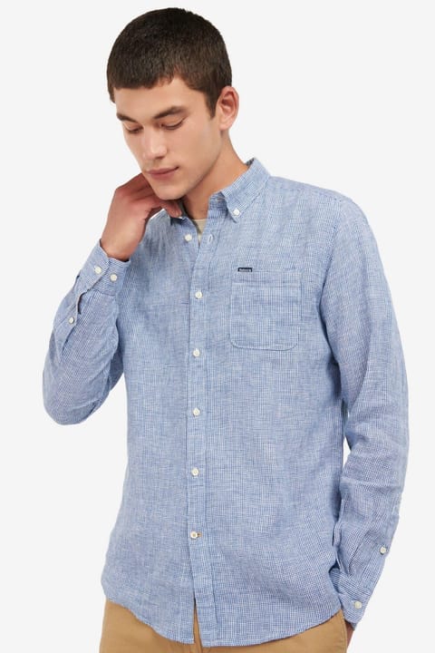 پیراهن دوخت Barbour Linton NY91 رنگ سرمهای تیره/طرح تارتان رزماری