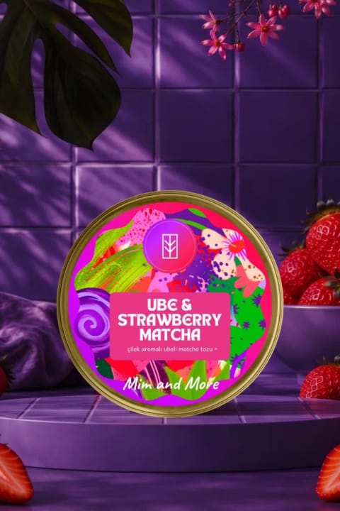 پودر ماچا سوپرفود Ube توت‌فرنگی Mim and More - ۲۵ گرم