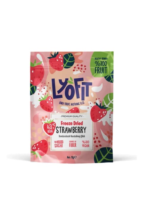 Lyofit Food چیپس میوه خشک توت‌فرنگی - خشک‌شده به روش انجمادی (Freeze Dried) ترد...