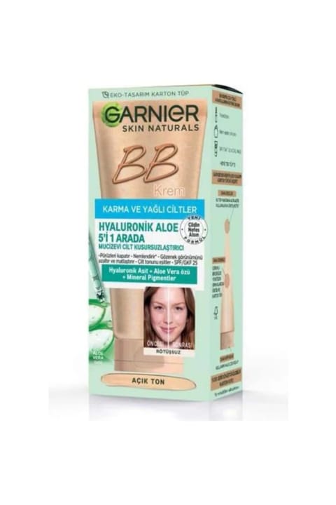 کرم BB گارنیر 50 میلی‌لیتر هیالورونیک و آلوئه‌ورا - تن روشن
