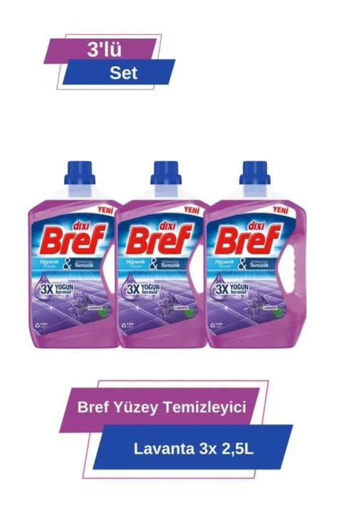 Bref Lavanta Yüzey Temizleyici 2.5L x3 – عطر تازه و تمیزکنندگی بهداشتی سطوح