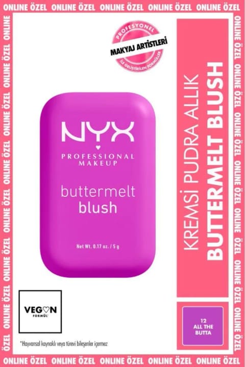 NYX Professional Makeup Buttermelt Blush کرمی پودری رژگونه - 12 All The Butta