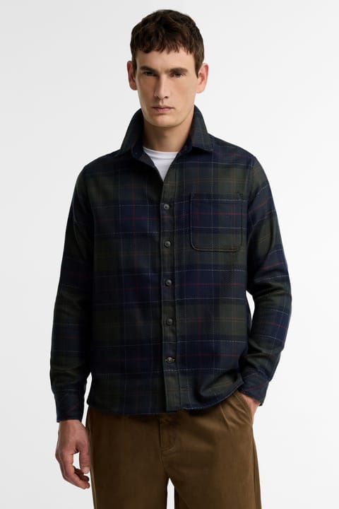 پیراهن مردانه باربر Fergus Relaxed Tartan مدل TN43 طرح Shadow Classic Tartan
