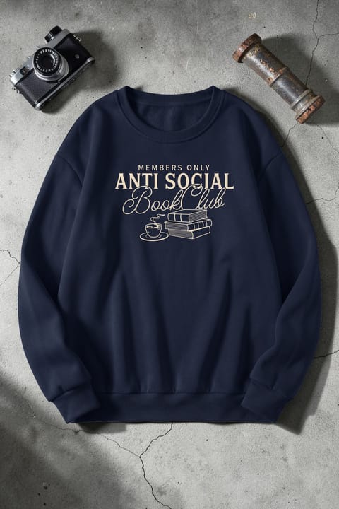 سویشرت یقه گرد چاپی Anti Social یونیسکس uyguntarz