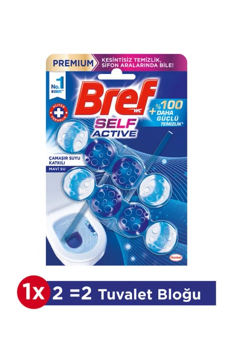 Bref بلوک توالت دوکاره با وایتکس و کلر فعال ۲×۵۰ گرم