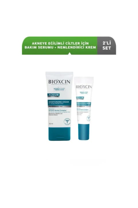 Bioxcin Acnium سرم مراقبتی+کرم مرطوب‌کننده برای پوست مستعد آکنه