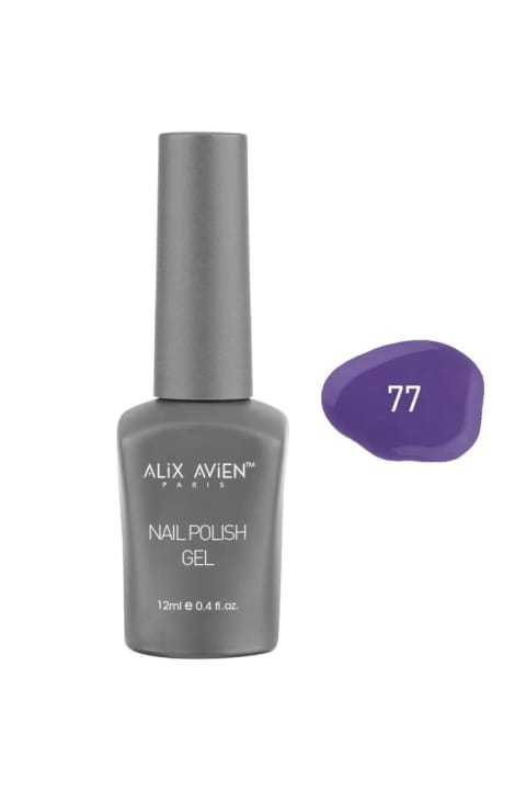 Alix Avien لاک ژل دائمی بنفش-آبی 77 - رنگ دهی غلیظ 12 میلیلیتر - Nail UV Gel