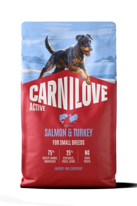 Carnilove ACTIVE بدون غلات برای سگهای بالغ نژاد کوچک با گوشت سالمون و بوقلمون...