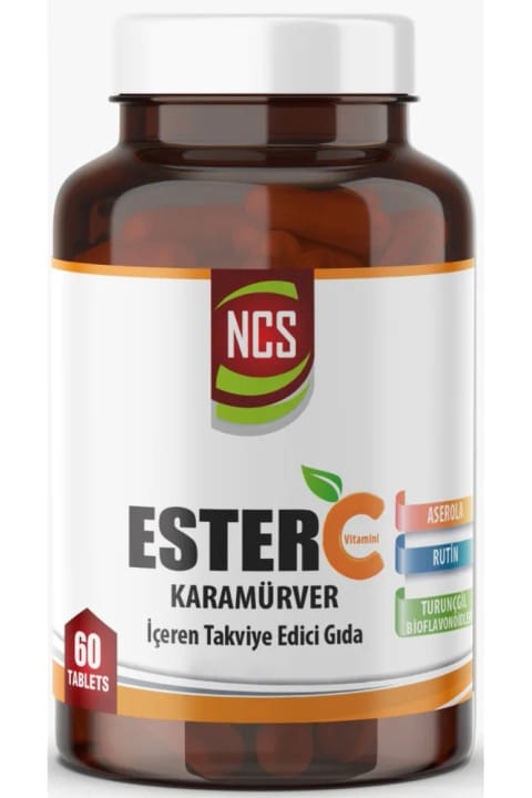 NCS Ester C ویتامین C با عصاره بلوبری سیاه، روتین و آسرولا 60 قرص