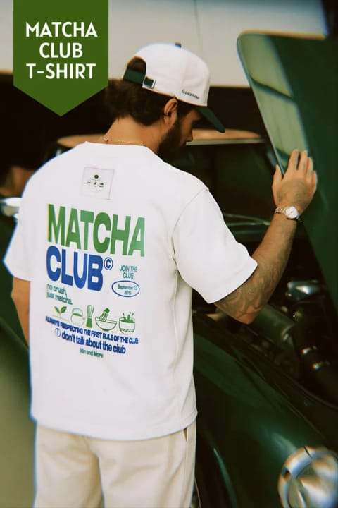 تیشرت اورسایز یونیسکس طرح Matcha Club برند Mim and More
