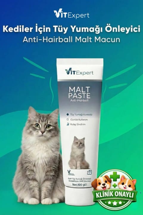 Vitexpert Anti Hairball Malt پیشگیری از گلوله موی گربه، پروبیوتیک گوارشی و...