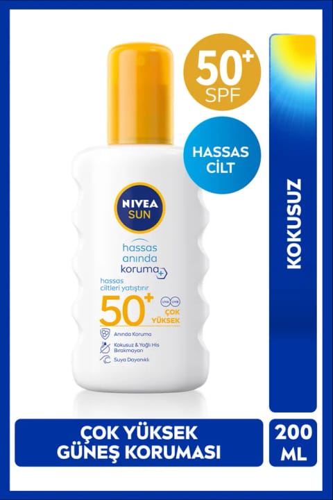 نیوآ سان محافظ آفتاب بدنسپری SPF50 حساس ۲۰۰ml