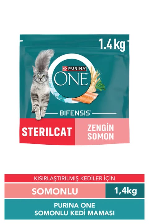 Purina One غذای گربه عقیمشده با ماهی سالمون 1,4 کیلوگرم