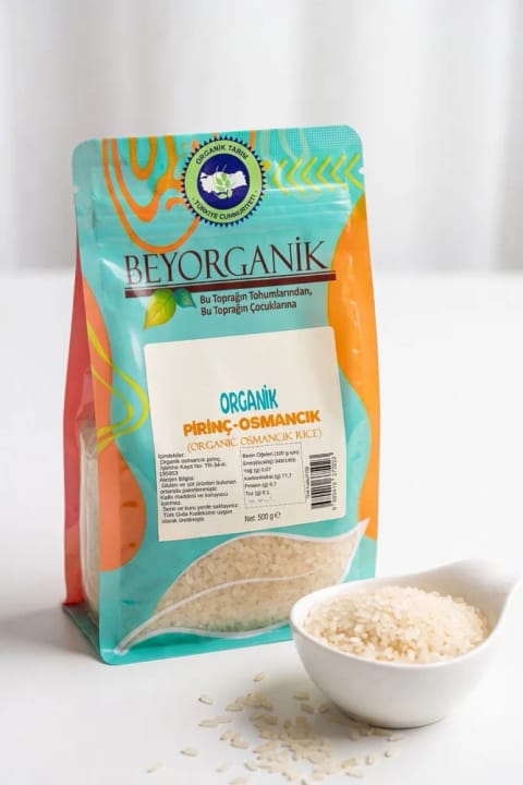 BEYORGANİK برنج ارگانیک Osmancık 500 گرم (دارای آنالیز سموم و آفلاتوکسین)