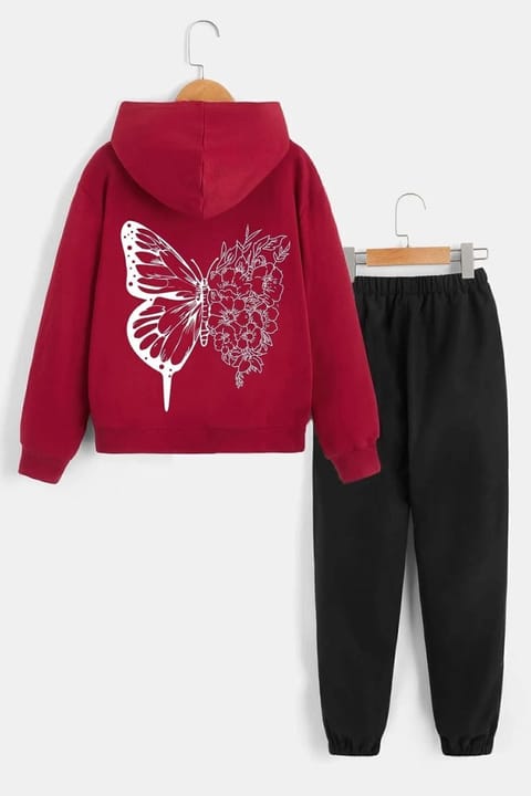 ست سویشرت و شلوار بچگانه uyguntarz مدل Drawing Butterflies