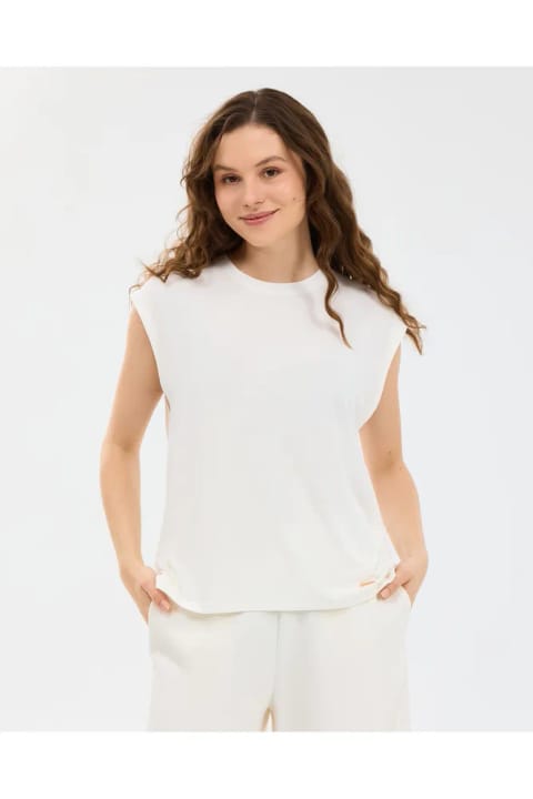 SKECHERS زنانه تیشرت نرم لوس فیت سفید S2610047-3855