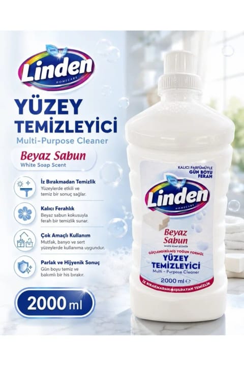 Linden پاک‌کننده سطوح ۲۰۰۰ میلی‌لیتری صابون سفید