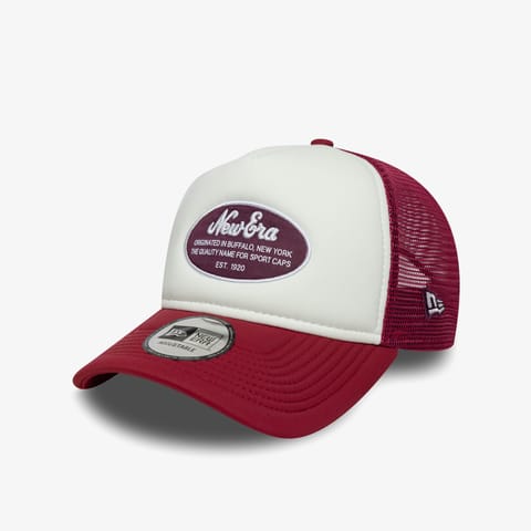 کلاه کپ زنانه New Era Oval Foam Patch Trucker قرمز/سفید