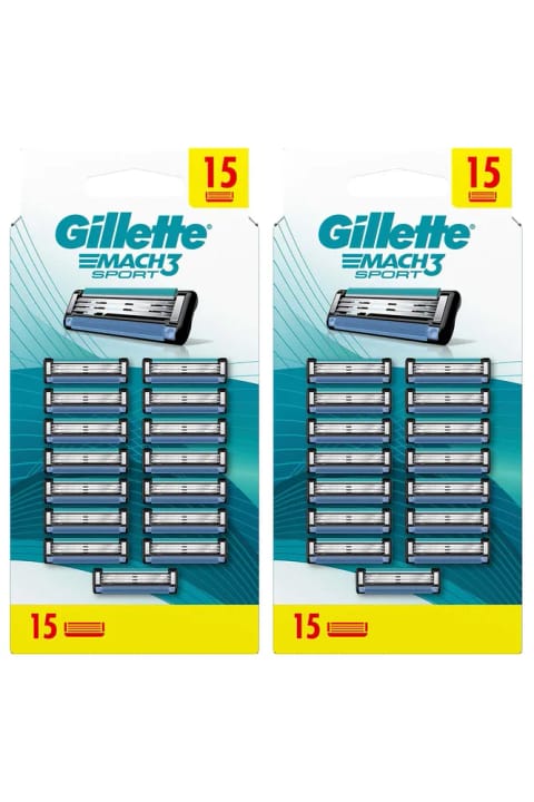 Gillette Mach3 Sport تیغ یدکی 15 عددی x2